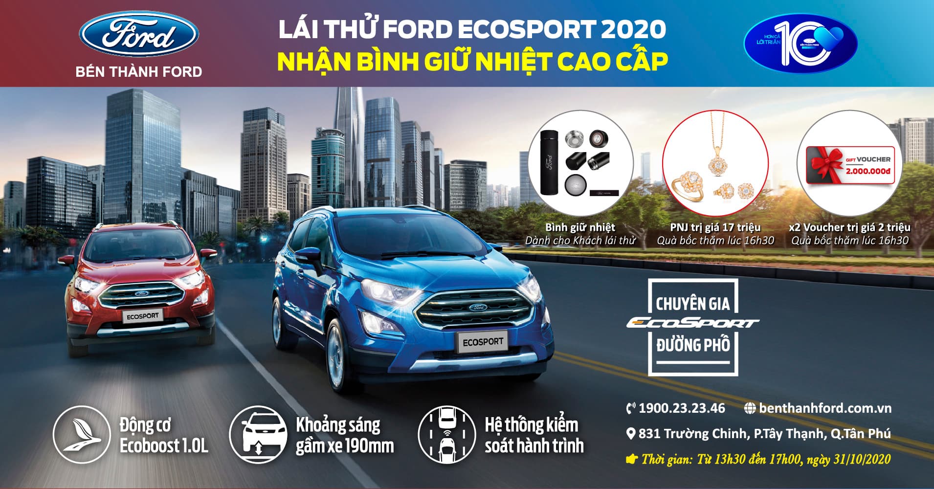 Lái thử Ford Ecosport 2020 nhận bình giữ nhiệt