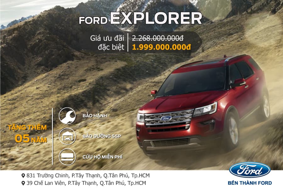 Giá lăn bánh xe Ford Explorer tại Bến Thành Ford