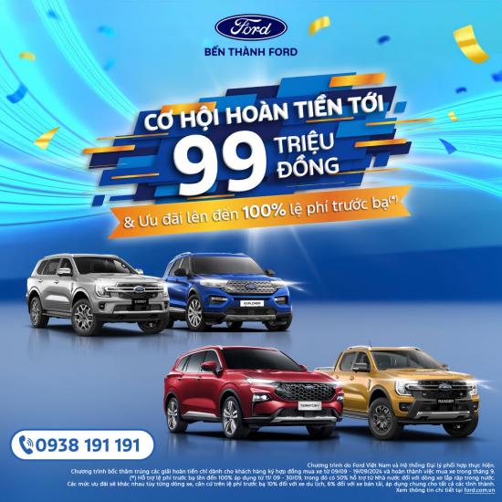 9.9 NGÀY ĐÔI - ƯU ĐÃI KÉP - RINH NGAY FORD VỀ NHÀ!