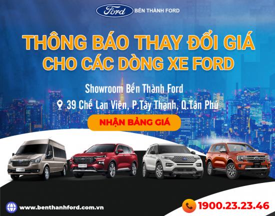Ford Việt Nam điều chỉnh giá bán cho các dòng xe Ford