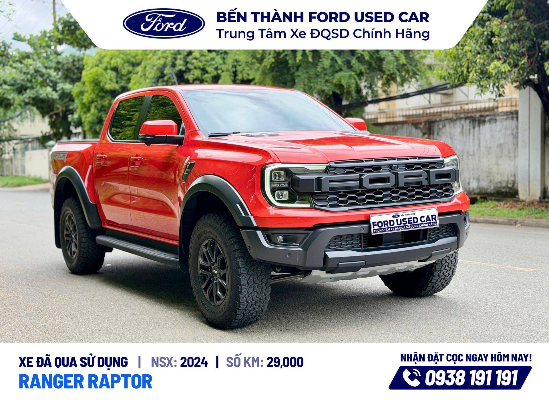 Ford Ranger Raptor 2024 Màu Đỏ