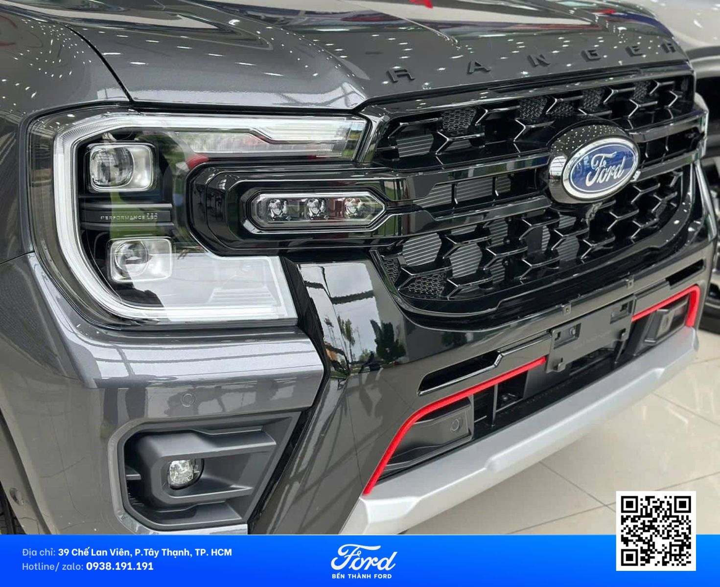 đèn led chữ C Ford Ranger Stormtrak màu xám đậm 2026