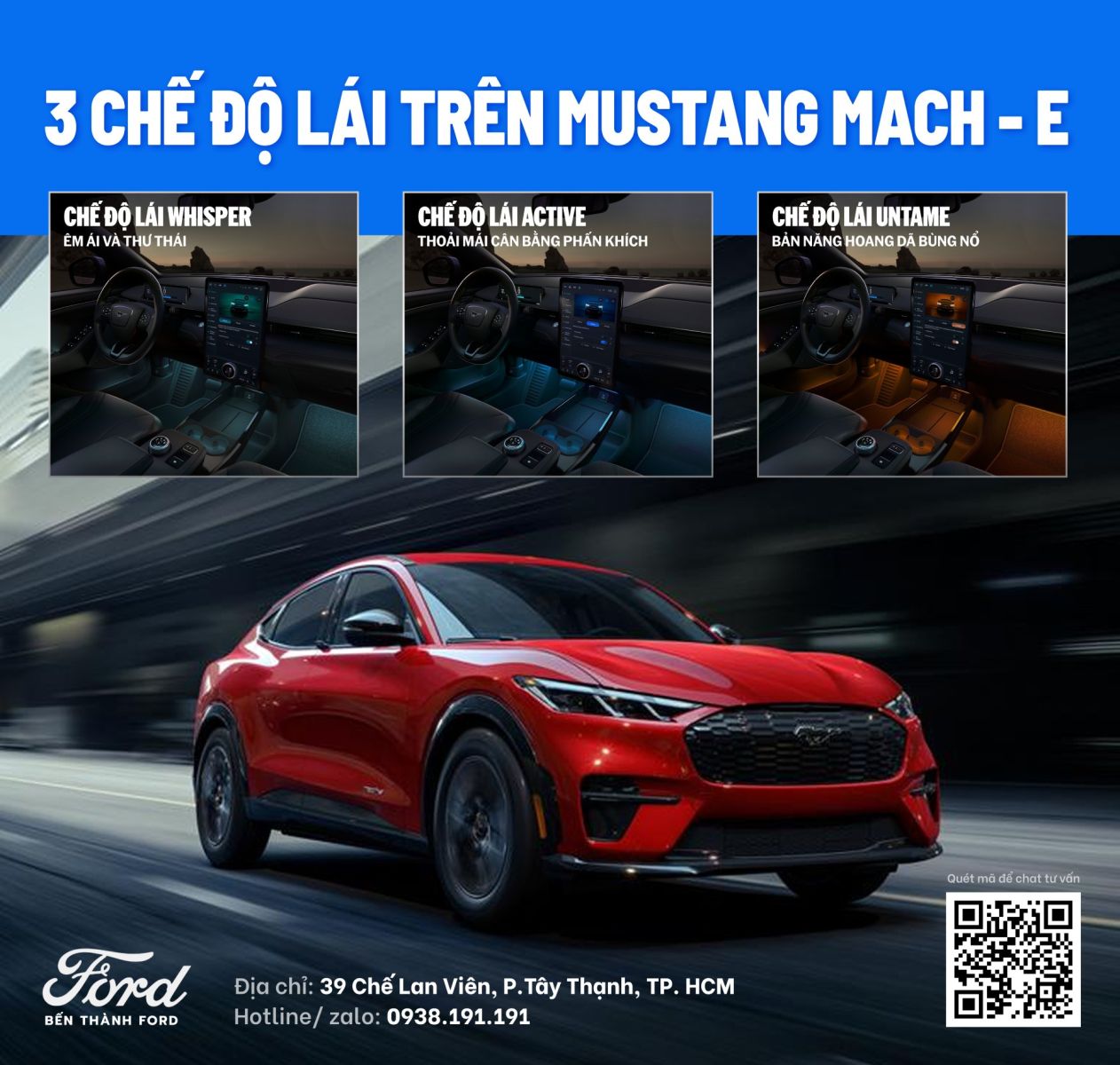3 chế độ lái trên Ford Mustang Mach E 2026