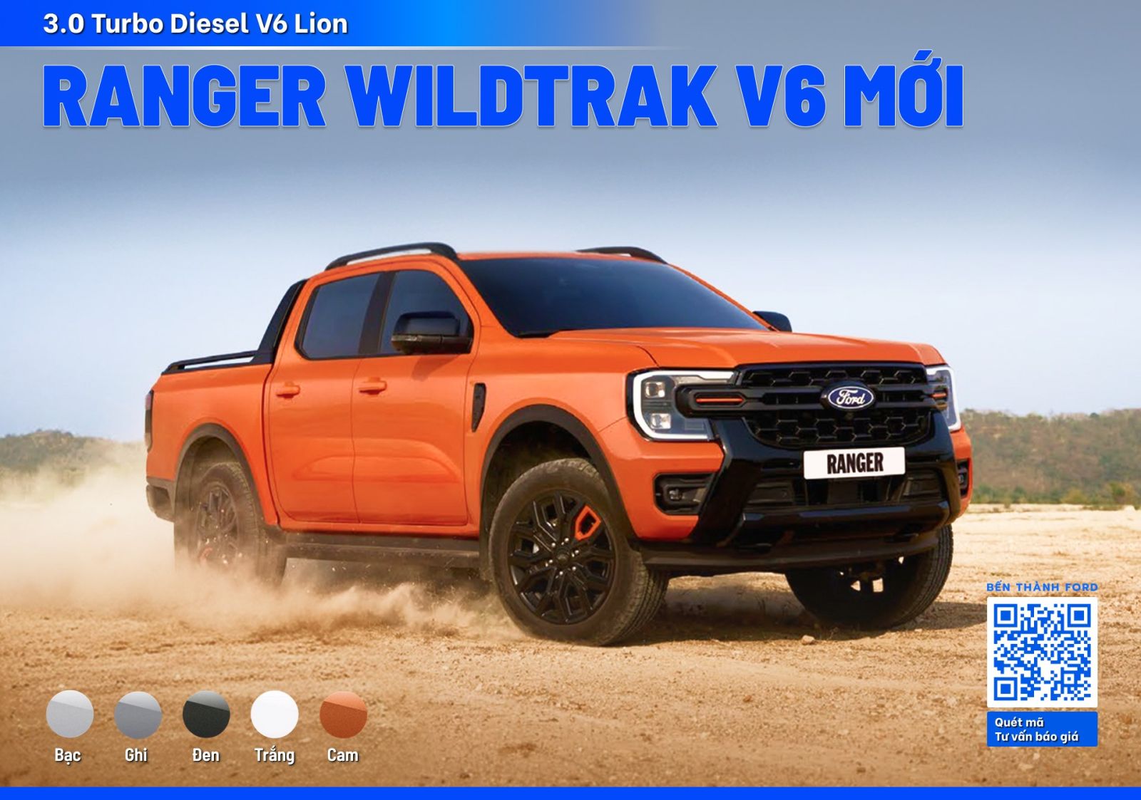 BẢNG MÀU RANGER WILDTRAK V6 MỚI 2026
