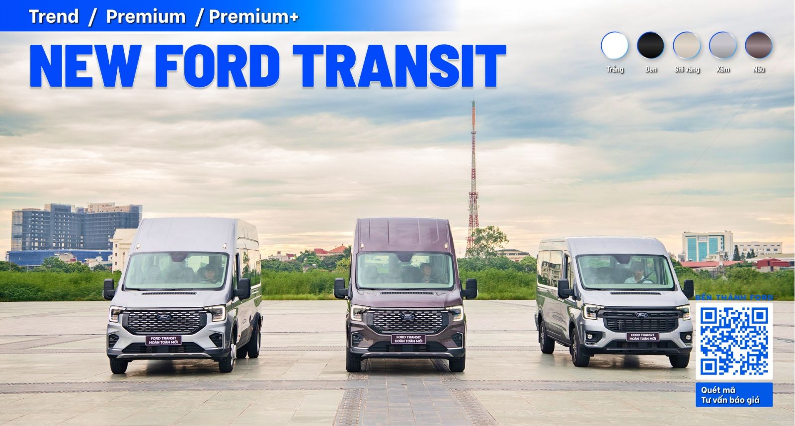 Bảng màu Ford Transit Mới 2026