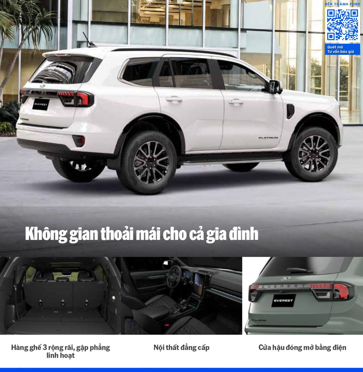Ford Everest Platinum+ MỚI không gian nội thất