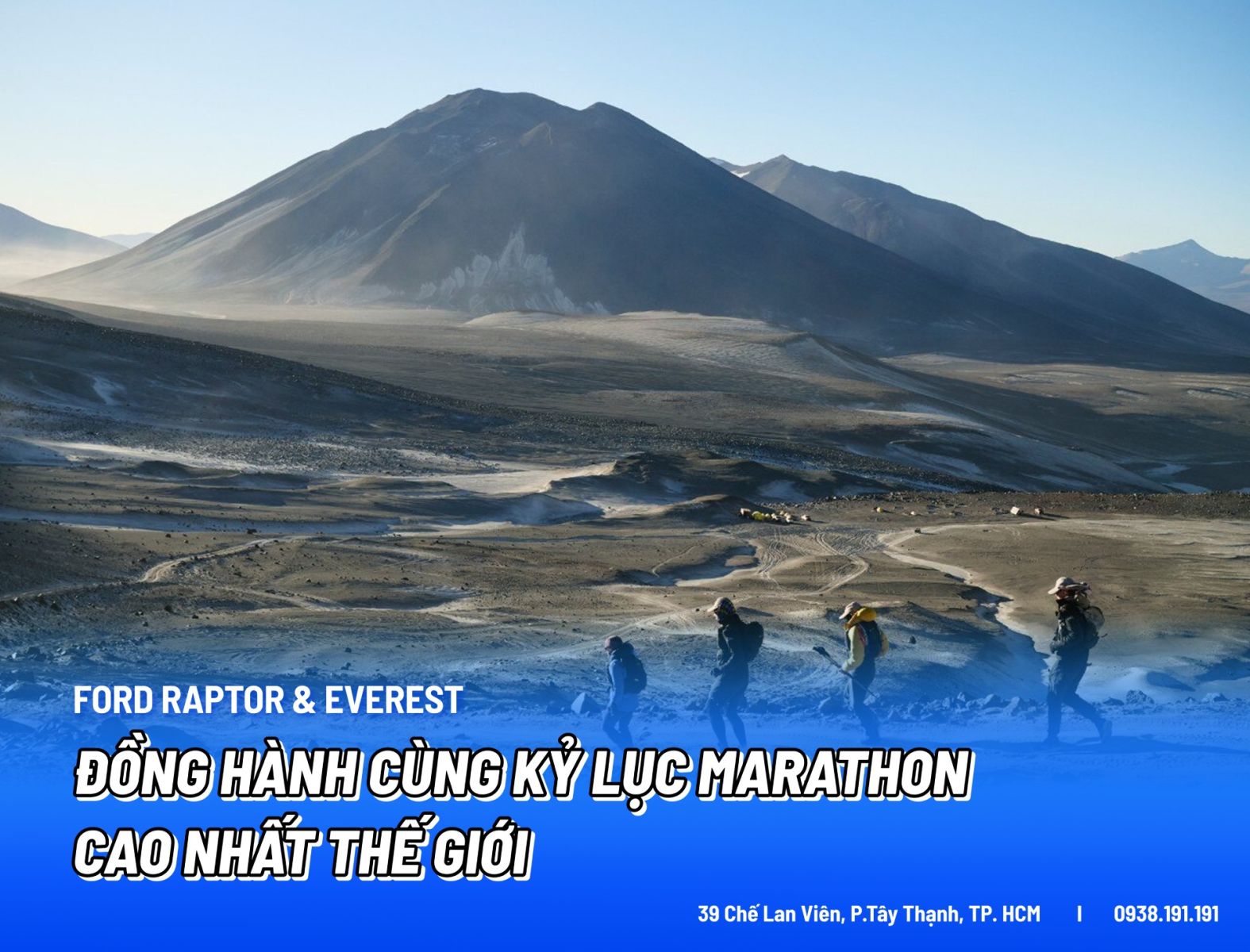 Ford Raptor và Everest Đồng hành cùng kỷ lục Marathon cao nhất thế giới