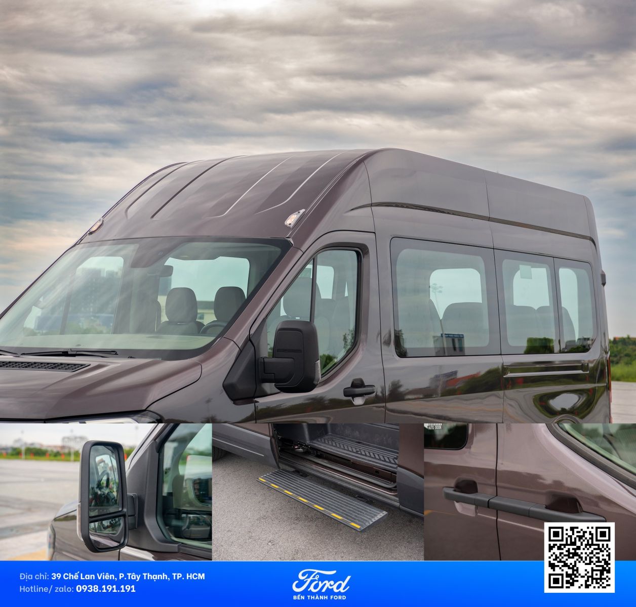 Ford Transit Premium 16 chỗ 2026 thiết kế ngoại thất