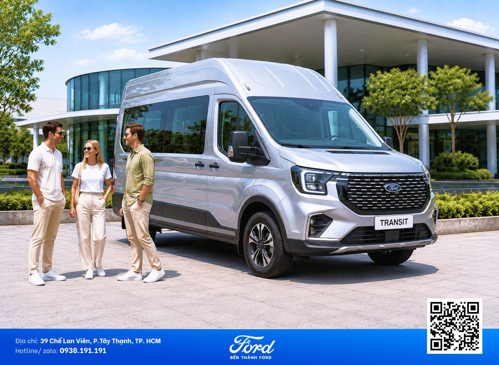 Ford Transit Premium dua don khach nuoc ngoai