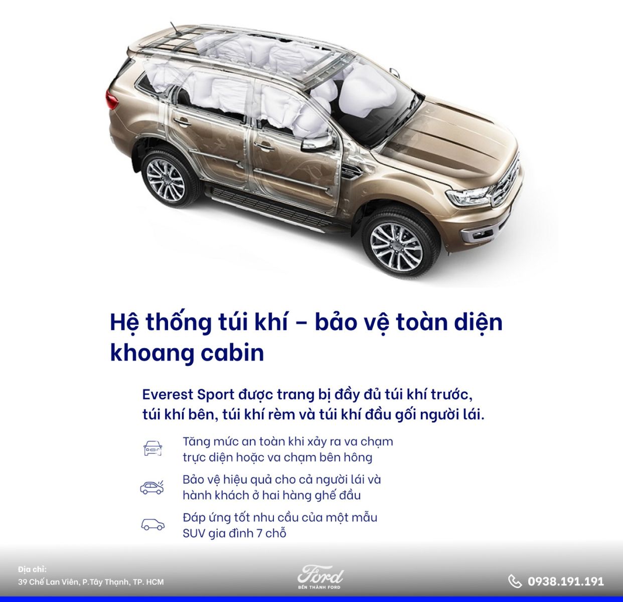 Hệ thống túi khí – bảo vệ toàn diện khoang cabin phiên bản sport