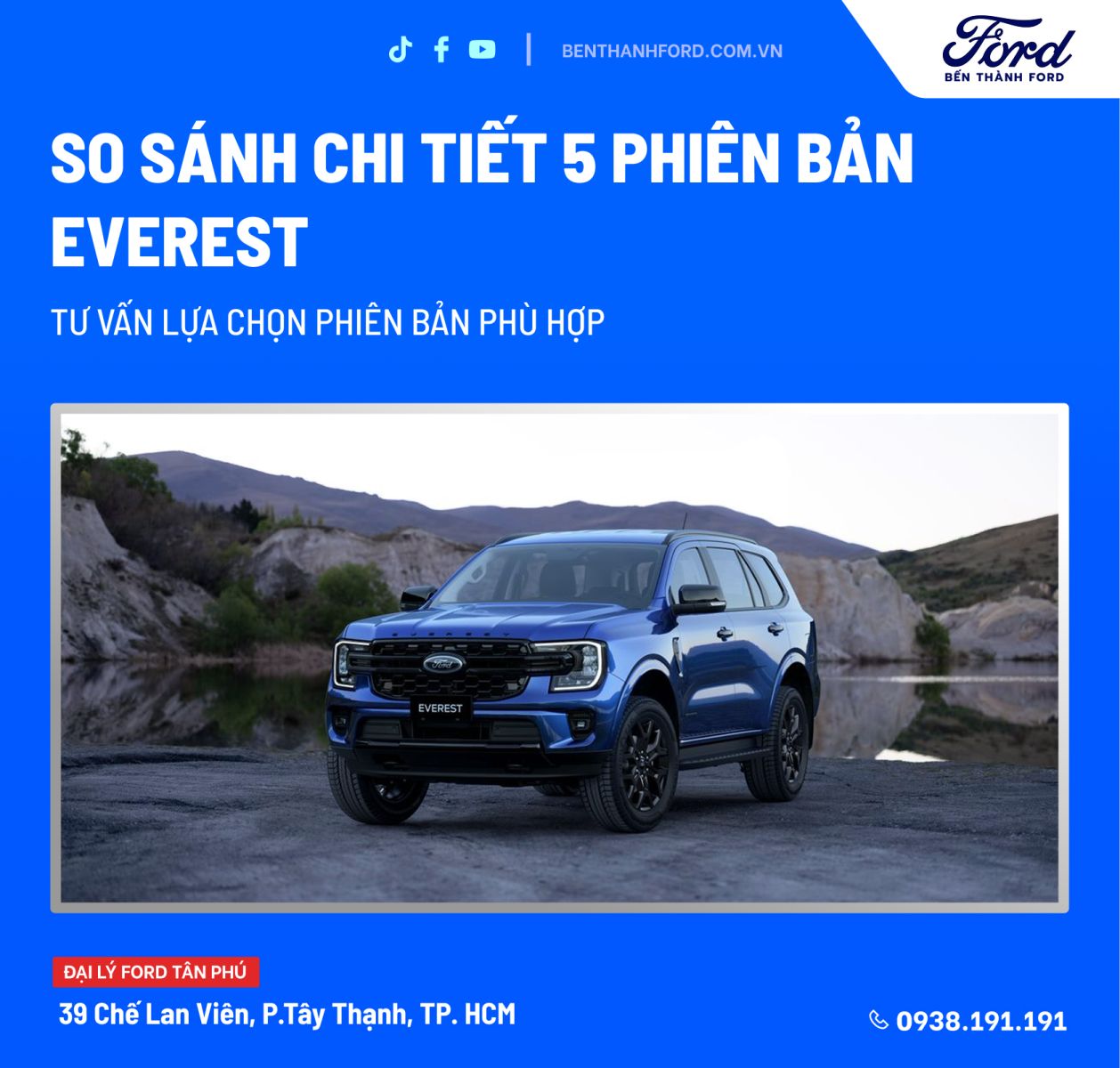 SO SÁNH CHI TIẾT 5 PHIÊN BẢN EVEREST