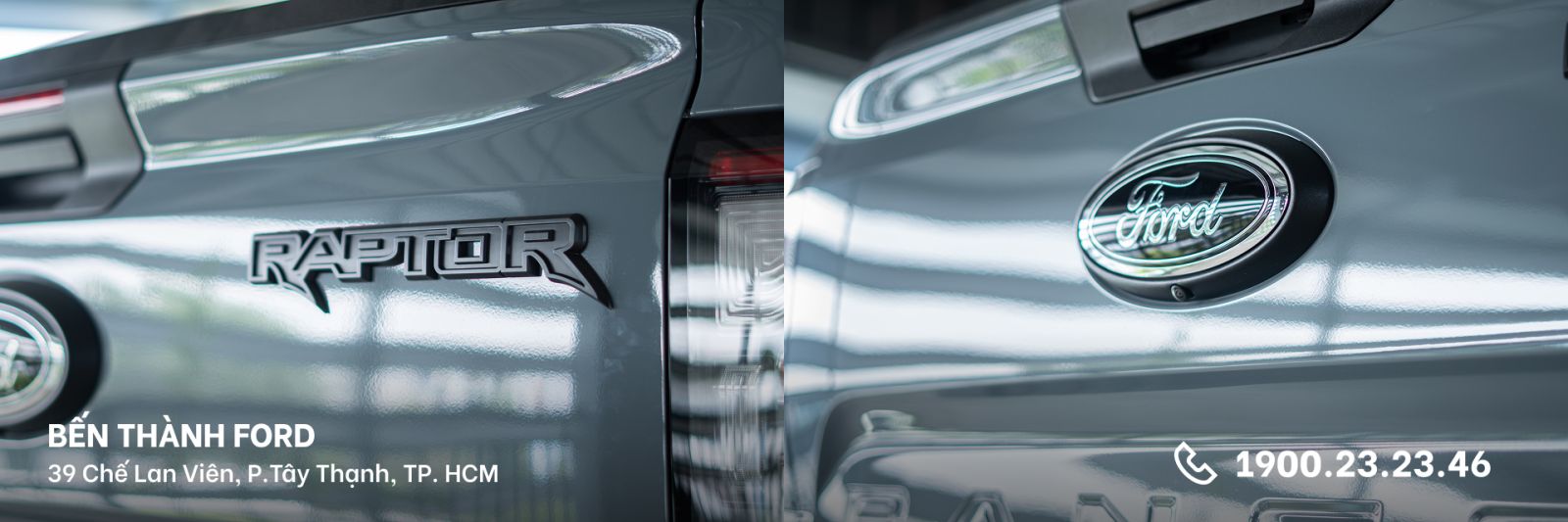 Logo Ford và tên dòng xe Raptor