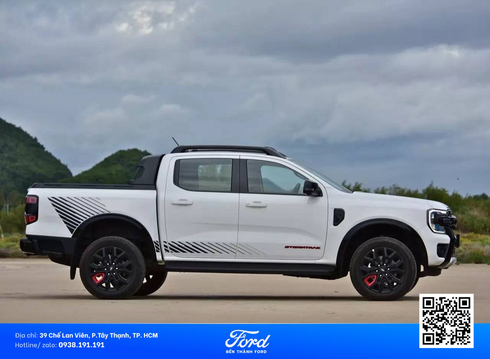 tem Ford Ranger Stormtrak màu Trắng
